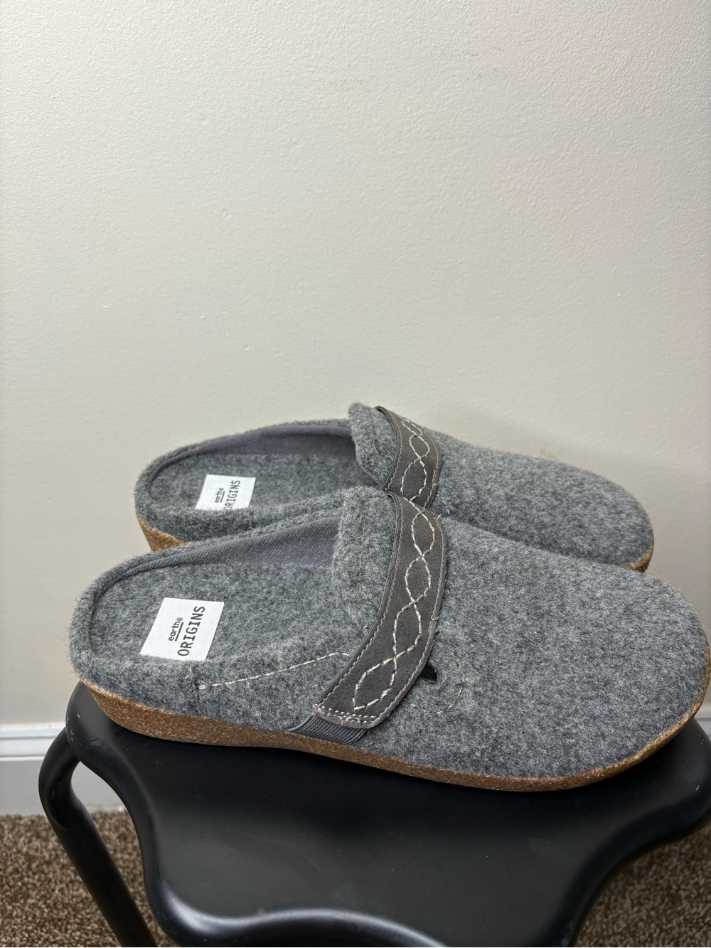 Earth Origins Janet Grey Clogs Wool - Picture 3 of 9